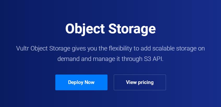 Vultr Object Storage对象存储产品
